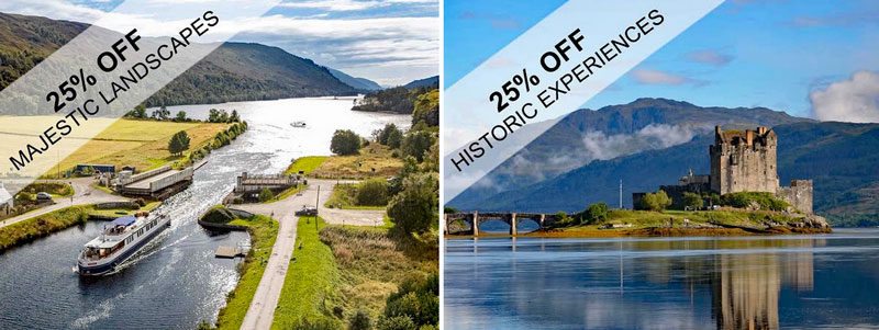 Black Friday Special offer for Scottish Hotel Barge Spirit of Scotland - SAVE 25%