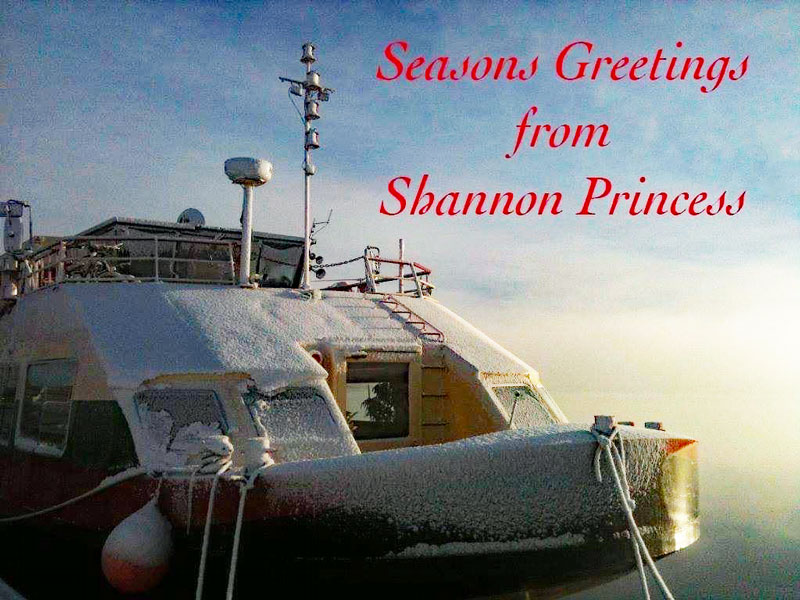 Irish Hotel Barge Shannon Princess - frosty 