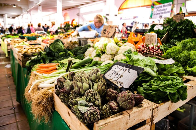 French market vegetable stall