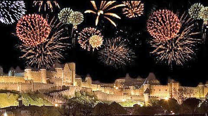 carcassonne fireworks Bastille Day Carcassonne Canal du Midi